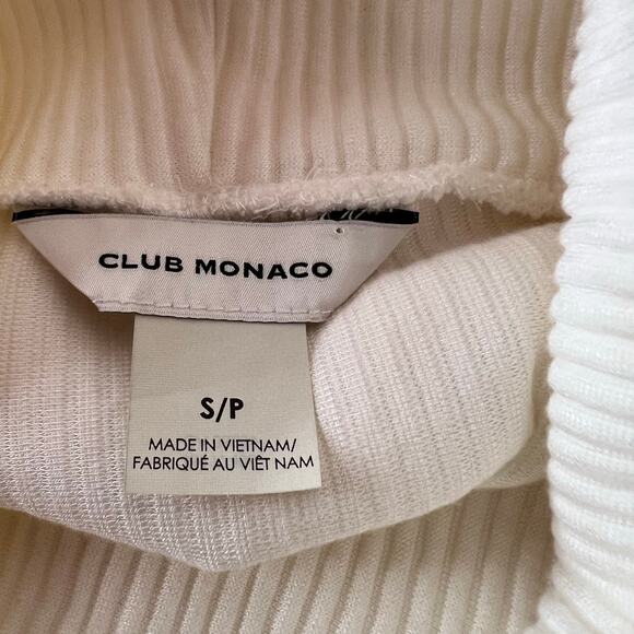 CLUB MONACO Cozy Ottoman Ribbed Turtleneck Sweater Dress Cream Women’s S - Picture 6 of 7